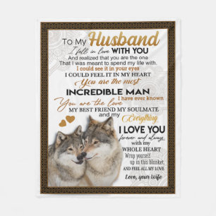 Couverture Polaire À Mon Mari, Cadeau Couple Wolf, Cadeau Mariage