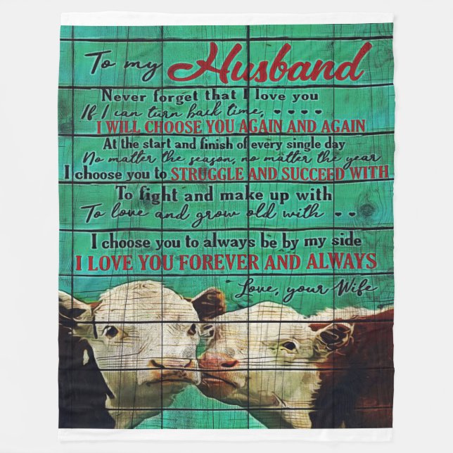 Couverture Polaire À mon mari | Jolie famille présente (Devant)