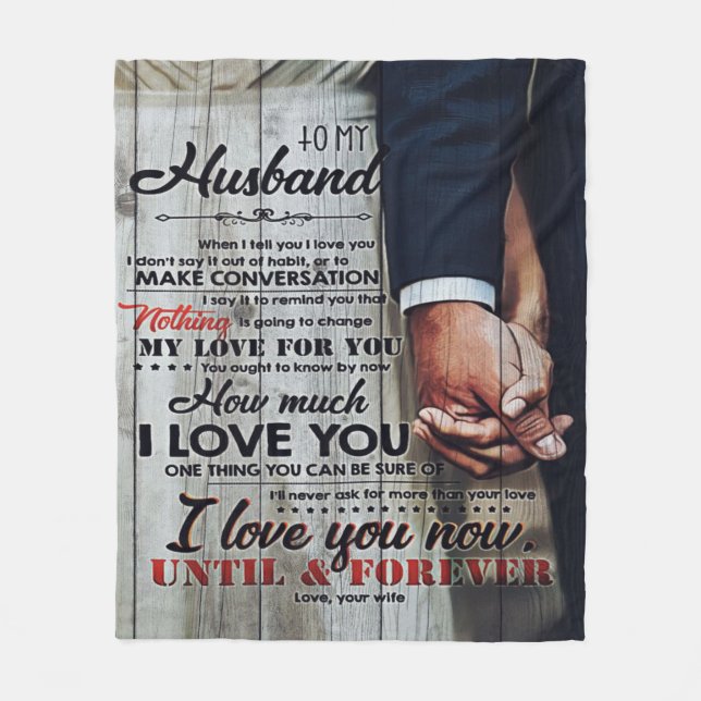 Couverture Polaire À mon mari présent | Nouveau cadeau maison | (Devant)
