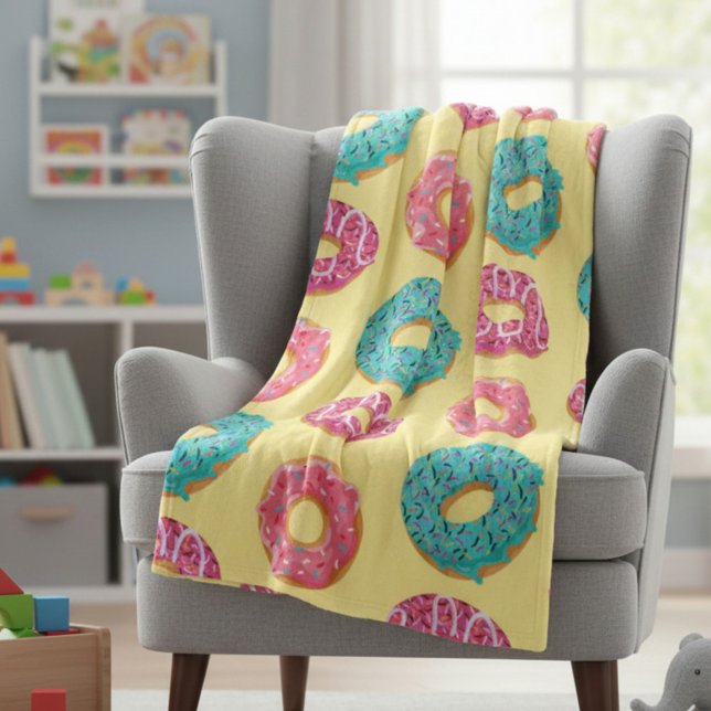 Couverture polaire à motif de donuts mignons et lu (Créateur téléchargé)