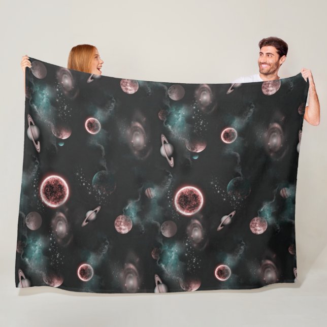 Couverture Polaire à Motif Spatial (En situation)