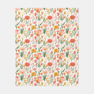 Couverture Polaire A seamless pattern of spring flowers