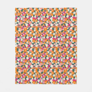 Couverture Polaire A vibrant pattern of small, colorful flowers