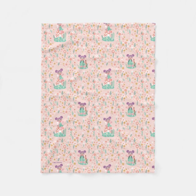 Couverture Polaire Abby Cadabby | Motif de fleurs de bois (Devant)