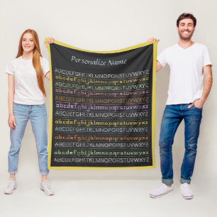 Couverture Polaire ABC Alphabet Éducatif Décor de chambre pour enfant
