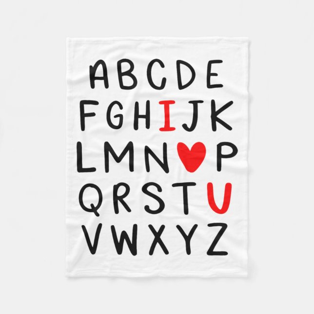 Couverture Polaire Abc Alphabet I Love You Englieacher Valentines  (Devant)