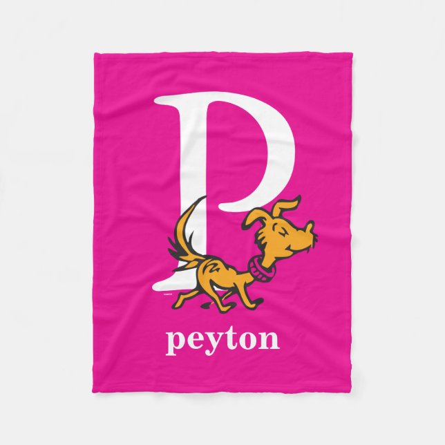 Couverture Polaire ABC du Dr Seuss : Lettre P - Blanc | Ajouter Votre (Devant)