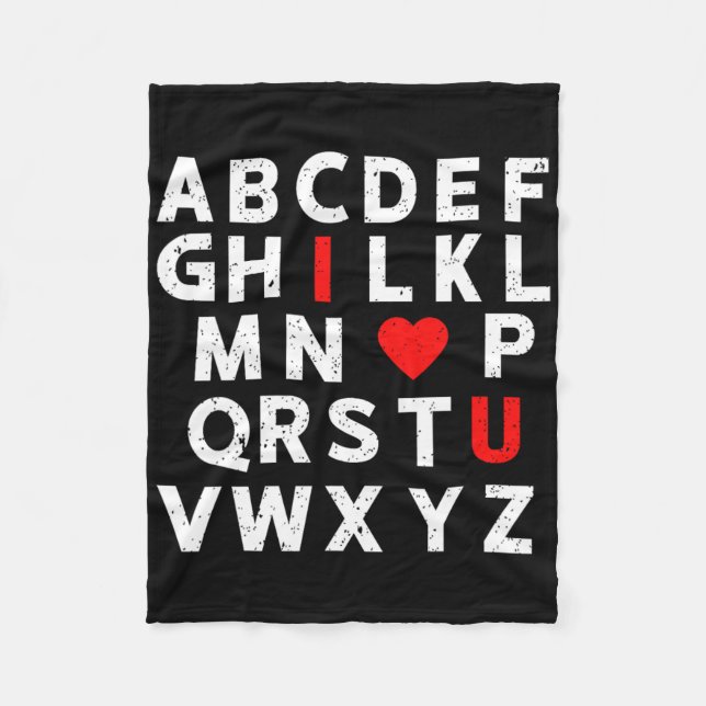 Couverture Polaire Abc's je t'aime mignon alphabet professeur Va (Devant)