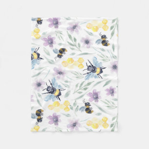 Couverture Polaire Abeille aquarelle Motif
