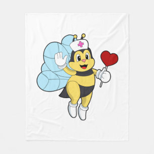 Couverture Polaire Abeille comme infirmière avec coeur.PNG