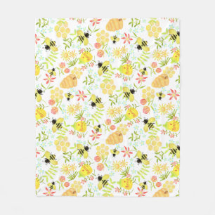 Couverture Polaire Abeille de miel violet