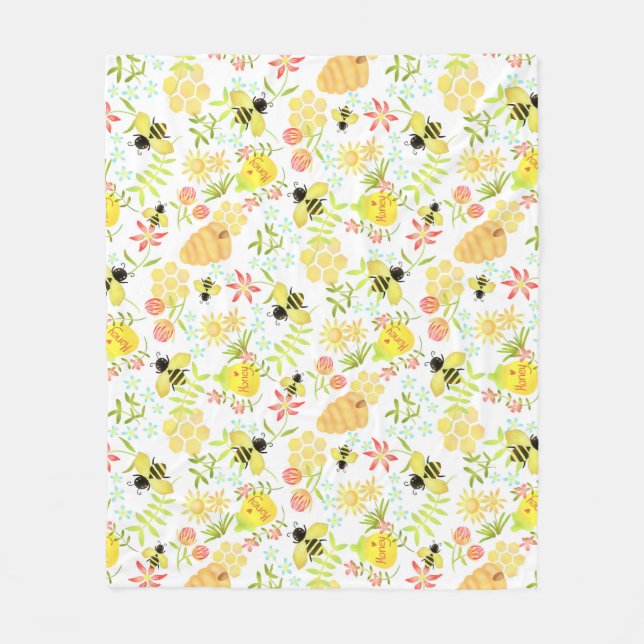 Couverture Polaire Abeille de miel violet (Devant)