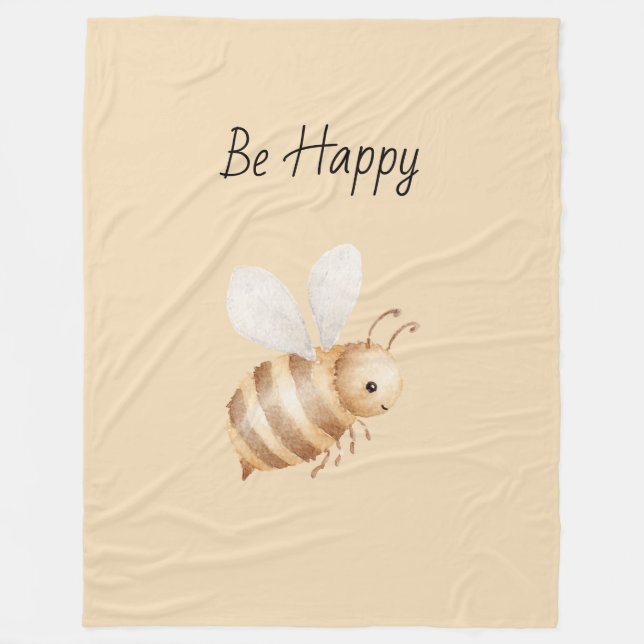 Couverture Polaire Abeille Heureuse (Devant)