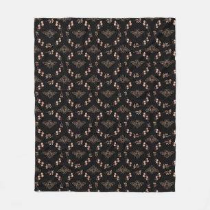 Couverture Polaire Abeilles d'or et ruches en noir