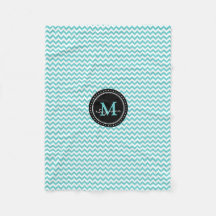 Abrégé sur Chevron blanc d'Aqua de monogramme
