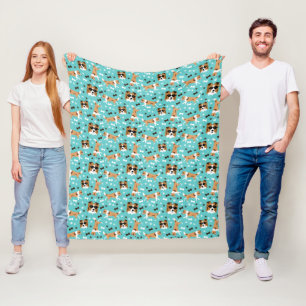 Couverture Polaire Abris Shetland Sheepdog Chiens mignons Pawprint Fu