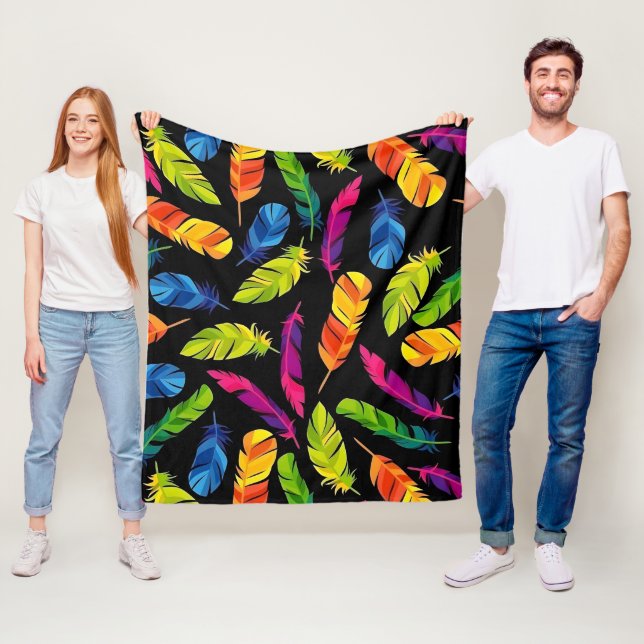 Couverture Polaire Abstract colorful feather explosion (En situation)