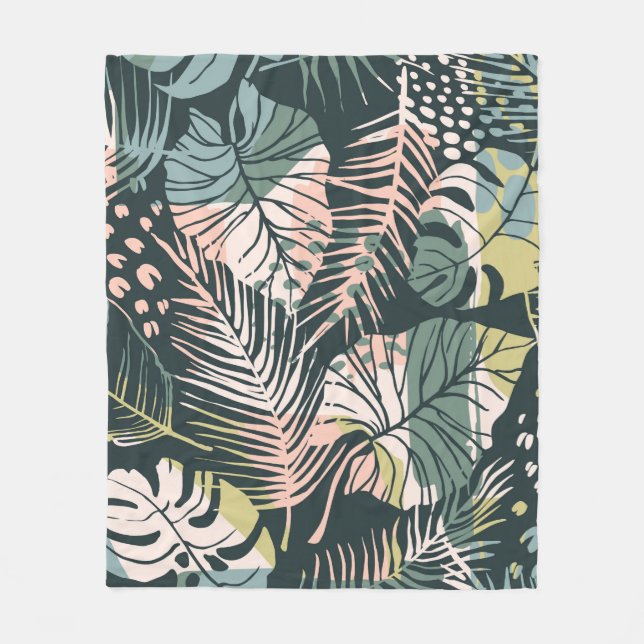Couverture Polaire Abstract creative seamless pattern with tropical p (Devant)
