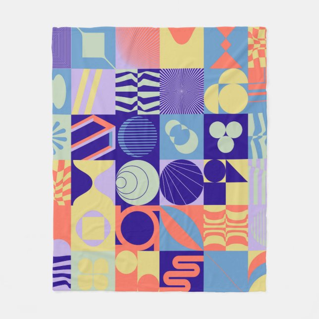 Couverture Polaire Abstract geometric pattern made with simple shapes (Devant)