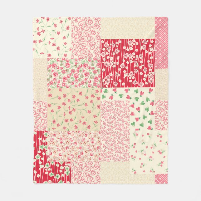 Couverture Polaire abstract hand drawn seamless patchwork pattern wit (Devant)