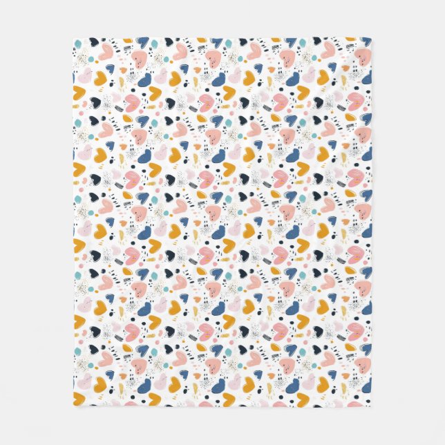 Couverture Polaire Abstract Hearts: Cozy Valentines  (Devant)