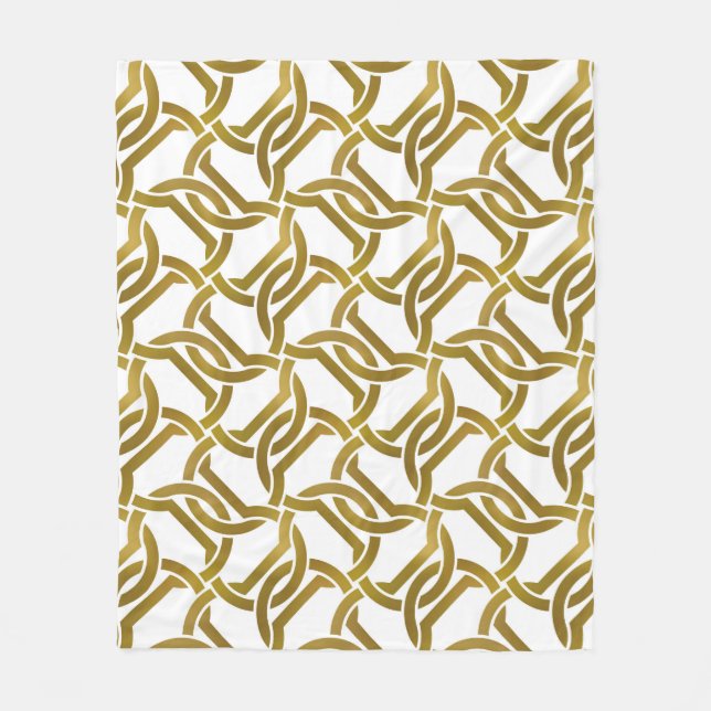 Couverture Polaire Abstract repeatable background of golden twisted s (Devant)