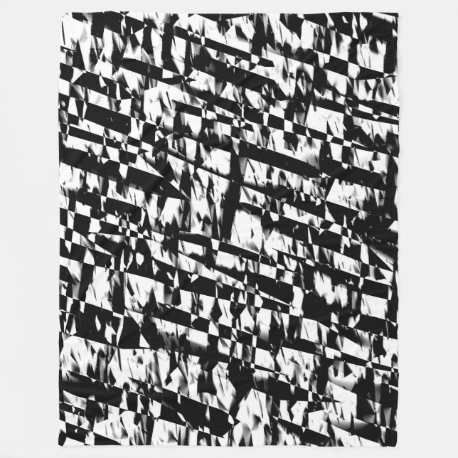 Couverture Polaire Abstrait 190819 - 010 - Noir et blanc (Devant)