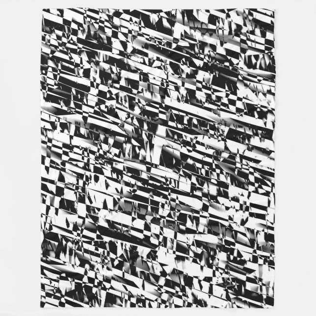Couverture Polaire Abstrait 190819 - 011 - Noir et blanc (Devant)
