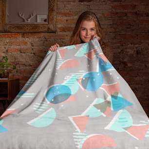 Couverture Polaire Abstrait Bauhaus demi-cercles Mod Pop Art Motif