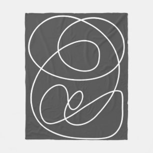 Couverture Polaire Abstrait contemporain Art moderne chic noir blanc 