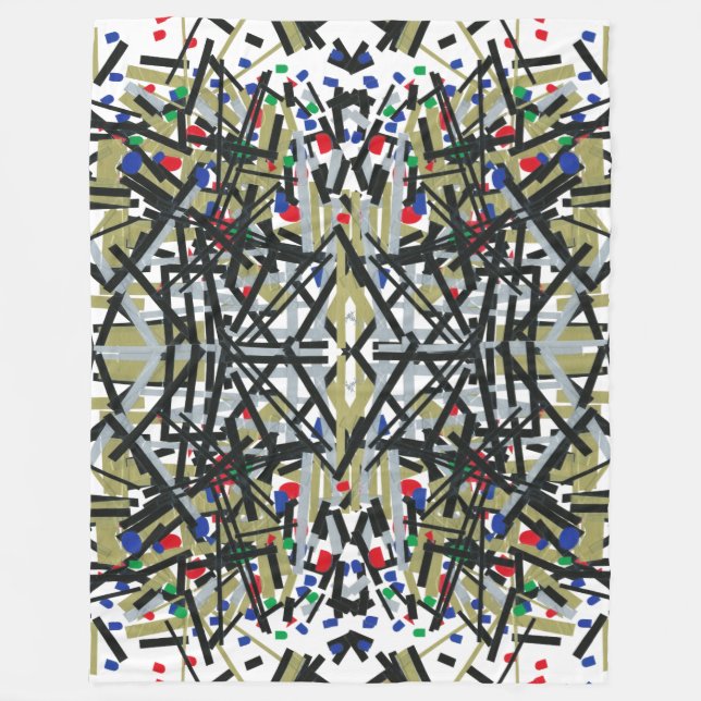 Couverture Polaire Abstrait dans les formes de bande et de lettres 1 (Devant)