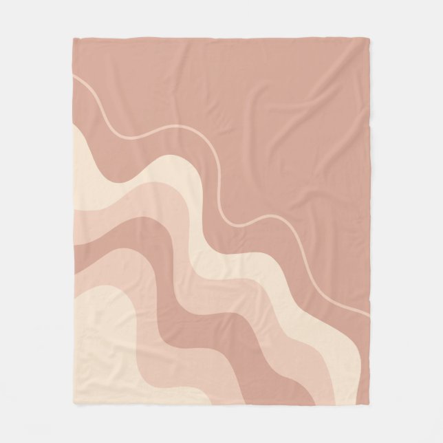 Couverture Polaire Abstrait de liquide mauve et beige (Devant)