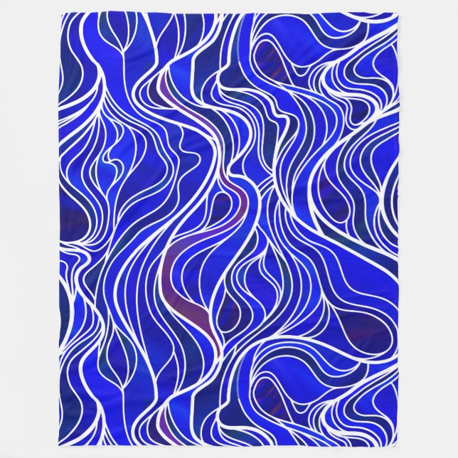 Couverture Polaire Abstrait de verre à tôle bleue (Devant)