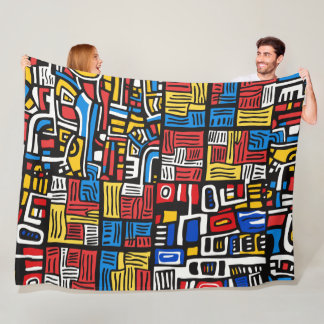 Couverture Polaire abstrait doodle moderne