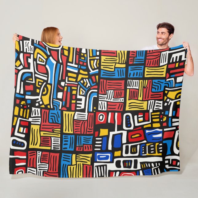 Couverture Polaire abstrait doodle moderne (En situation)