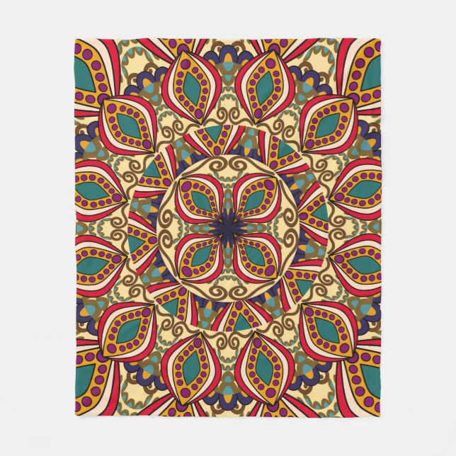 Couverture Polaire Abstrait Ethnic Ornate Background, antique, (Devant)