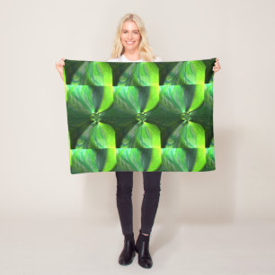 Couverture Polaire Abstrait Feuilles verts Foliage Fox Motif
