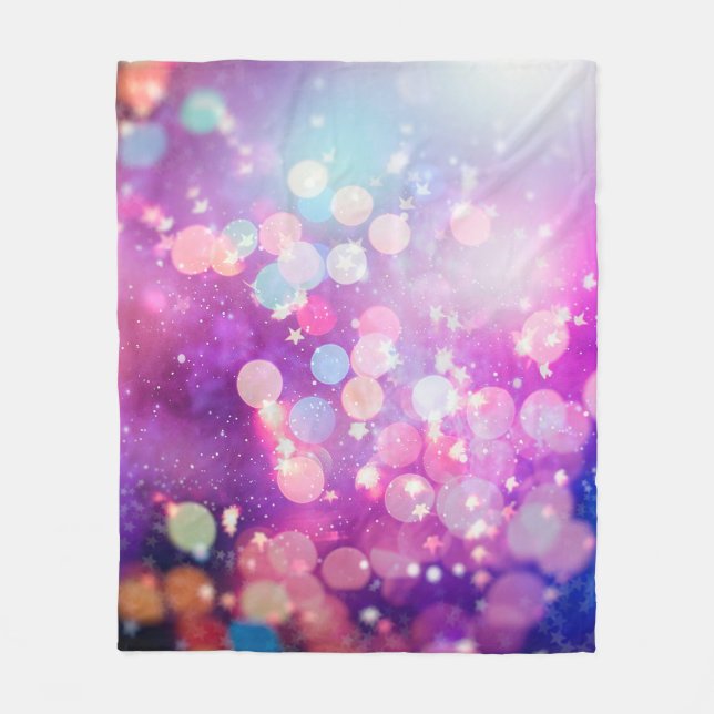 Couverture Polaire Abstrait flou de shi brillant bleu et argent (Devant)