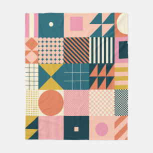 Couverture Polaire Abstrait géométrique moderne : Conception colorée