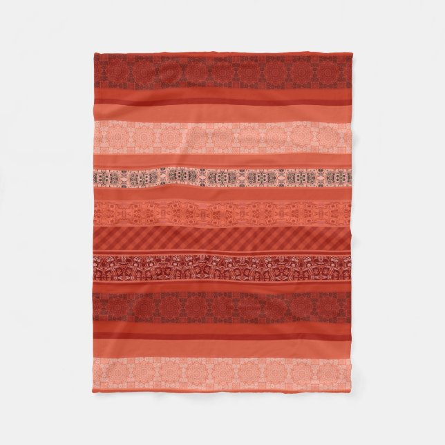 Couverture Polaire Abstrait moderne géométrique ornementale rétro pat (Devant)