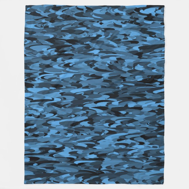 Couverture Polaire Abstrait Motif bleu noir (Devant)