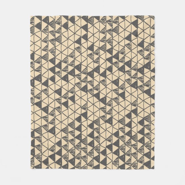 Couverture Polaire Abstrait Motif triangle Vintage. (Devant)