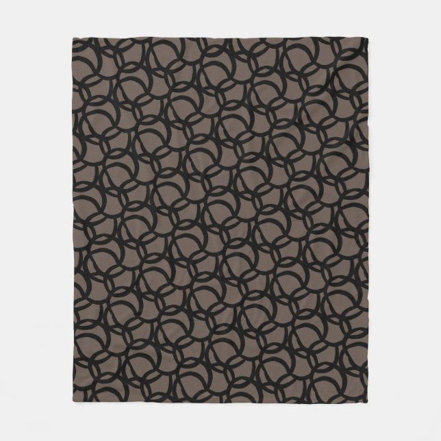 Couverture Polaire Abstrait Noir moderne et Motif Brown (Devant)