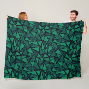 Couverture Polaire Abstrait vert émeraude polygonale motif jeter pil