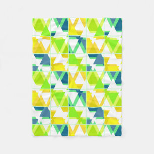 Couverture Polaire Abstrait vert jaune