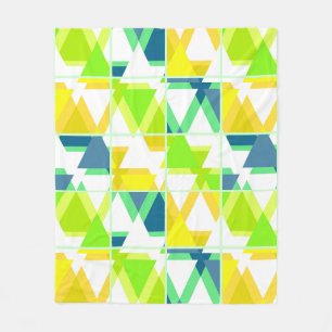 Couverture Polaire Abstrait vert jaune