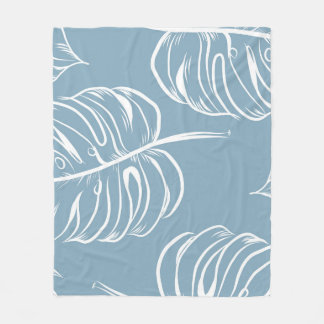Couverture Polaire Abstraite Feuille Tropicale : Verdure transparente