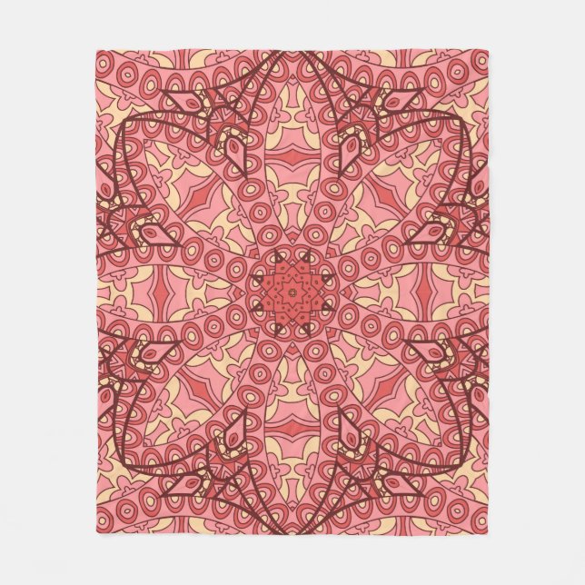 Couverture Polaire Abstraite fleur mandala ethnique sans couture moti (Devant)
