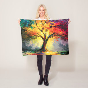 Couverture Polaire Abstraite nature spirituelle Arbre de vie