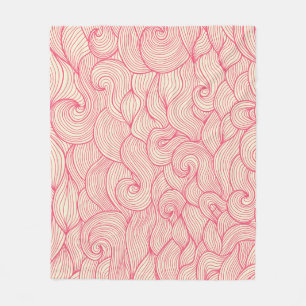 Couverture Polaire Abstraits coups ondulés, motif vintage.